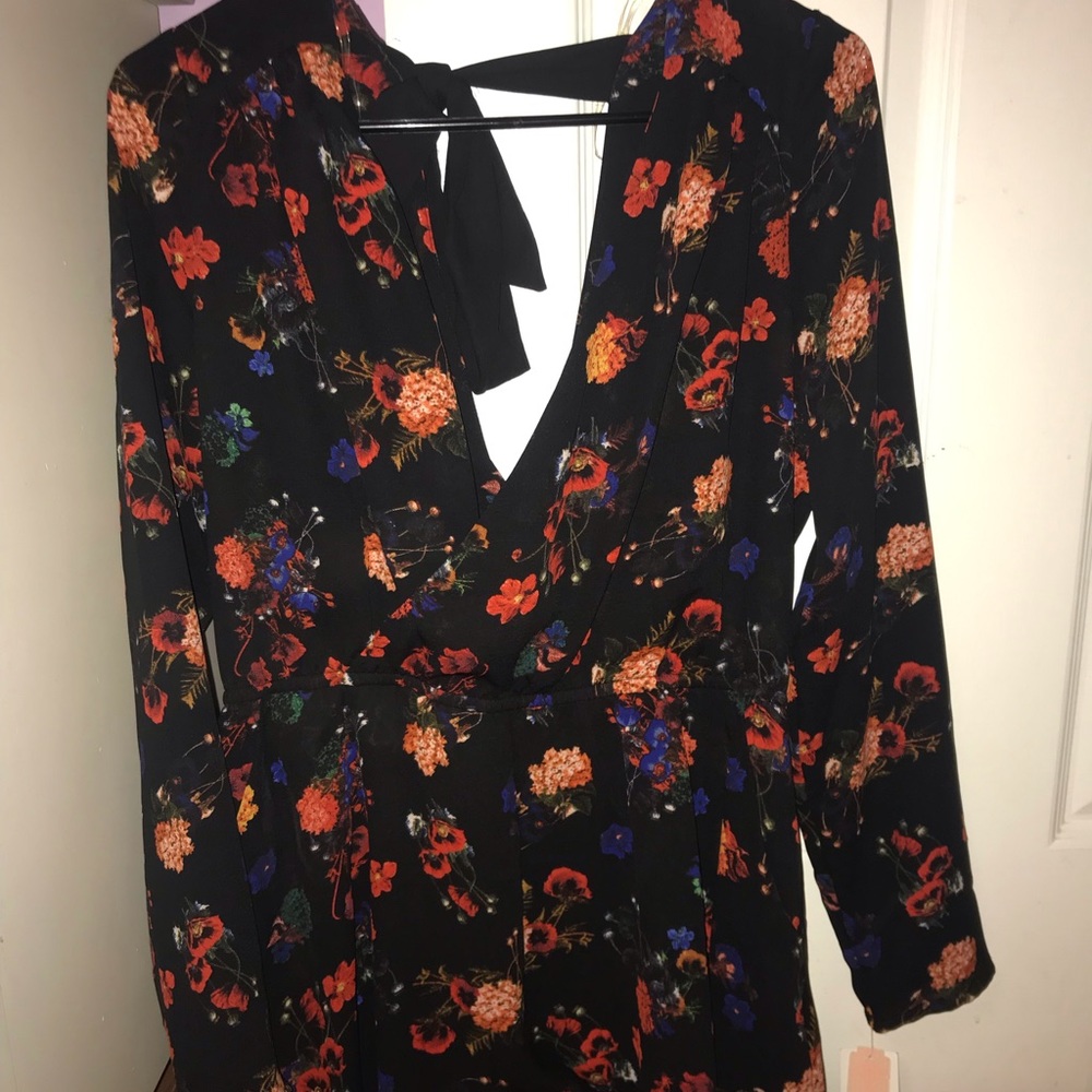 Gianni Bini black floral romper